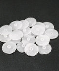 20 Piece Plastic Gear Set For RC Cars And Robots, 40 Teeth Model 402A Reduction Worm Gears displayed on black background