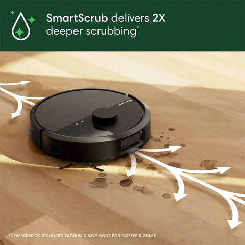 Smart Robot Vacuum And Mop Combo With Auto Wash Dock For Busy Homes Extended DualClean Mop Pads Self Emptying Pad Wash And Heated Drying Self Cleaning Obstacle Avoidance LiDAR Navigation For Easy Deep Floor Cleaning cleaning wooden floor with SmartScrub.