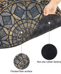 Close-up of non-slip rubber backing and flocked fiber surface of a doormat for Heavy Duty Rubber Back Entrance Mat 24x36 Inches For High Traffic Areas Doormat Front Door Rug Outdoor Grippy Non Slip Low Profile Grey Built Tough For Garage Patio