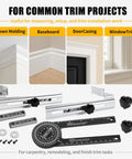 Kickass Crown Molding Jig And Miter Saw Protractor With Heavy Duty Metal Stops for trim projects like crown molding and baseboards.