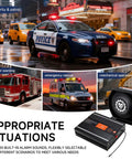 Beefy 12V Emergency Siren Speaker PA System Kit With Remote 200W 125-150dB in use on police car, fire truck, ambulance