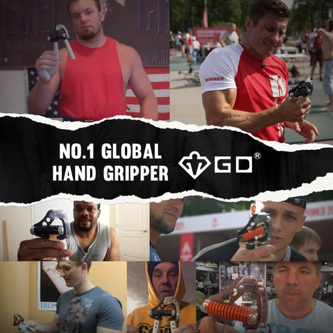 Adjustable Hand Grip Strengthener With 44 To 154 Lbs Resistance, Premium Forearm Trainer featured with various people using it