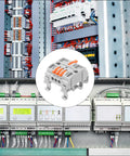 Heavy Duty DIN Rail Terminal Blocks 4 Pack Quick Push Wire Connectors 1 In 3 Out Splitter for circuit wiring and splicing.