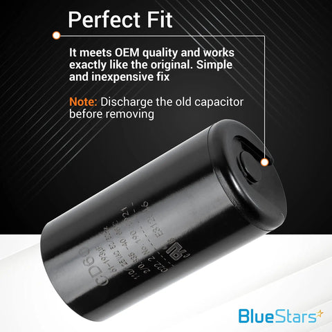 161-193 Uf Motor Start Capacitor 125 VAC For Single Phase Pool Pump Or Well Pump CD60 Round Style Pro Grade Heavy Duty