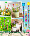 Awesome DIY Fairy Wand Garden Stakes Kit includes 230pcs colorful beads, used as decorative garden markers in various plants.