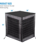 All Season Outdoor AC Unit Cover With Full Mesh And Detachable Waterproof Top on a 28 x 28 x 32 inch central AC unit