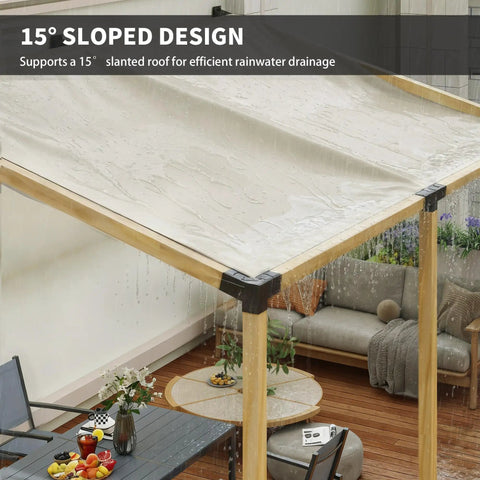 15 Degree Sloped Pergola Kit With 4 Way And 3 Way Corner Brackets, Post Bases And Wall Mounts For 4X4 Lumber Actual 3.6x3.6, 9 Piece DIY Hardware Set With Screws, Black Finish Ready To Build Outdoor Lean To Frame