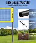 Backyard Badminton Set With Pro Grade Net, 4 Rackets, Shuttlecocks And Carrying Bag In Yellow For Durable Outdoor Play shown.