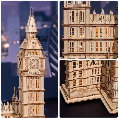 3D Wooden Puzzle Of Big Ben For Adults A Hands On Model Kit That Brings London Landmarks To Life Totally Epic Gift For Puzzle Nerds 14 Plus Hobby Builders wooden Big Ben tower model