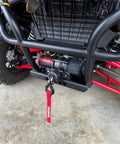 4500 Lb ATV UTV Winch Kit With 50 Foot Synthetic Rope Wireless Remote And 12V Motor Beefy Heavy Duty Off Road Tow Winch For Mud Sand Rocks And Tough Trail Recovery installed on UTV bumper