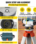 Super Precise 26X Automatic Transit Level Kit with 40mm lens on tripod for builders, includes bubble vial and plastic case