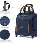Underseat Carry-On Softside Luggage Road-Ready With Removable Personal Organizer, water-resistant pocket, 17-inch size