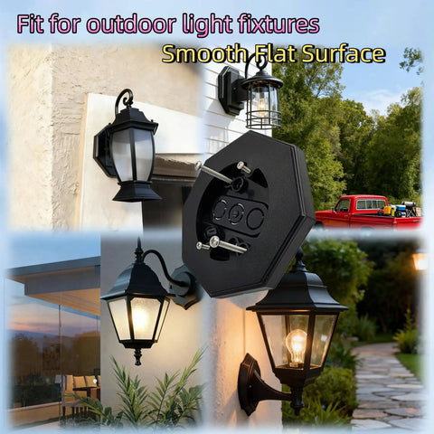 Vertical Siding Lamp Mounting Kit With Built In Electrical Box For Outdoor Lighting, octagon block for wall lanterns on smooth flat siding