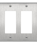 Heavy Duty Stainless Steel 2-Gang Wall Plate 4.50 By 4.57 Inches Decorator Style, Corrosion Resistant UL Listed 7732 430 Stainless