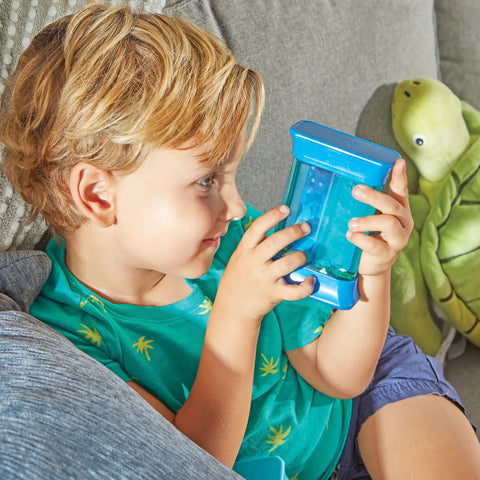 Child engaging with Ocean Sensory Bottles Fidget Toys For Kids 3 To 5 Kid Friendly Calming Quiet Focus Tools For Toddlers In Preschools
