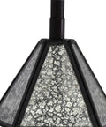 Close-up of mercury glass shade detail on Star Shaped One Light Semi Flush Pendant With Antique Bronze Finish And Mercury Glass Shade Modern Night Sky Vibe Ceiling Light For Living Room Or Bedroom Metal And Glass Fixture With Easy Install
