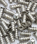 100 Pack Pozi Cross Flat Head Euro Screws 6mm by 13mm Nickel Plated Steel Type B Point Phillips Drive Cabinet And Furniture Screws
