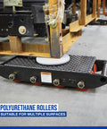 Heavy Duty Machinery Mover Dolly 26,400-Lb Capacity With 8 Rollers Equipment Skates featuring polyurethane rollers on shop floor