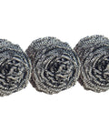 Three Pack Stainless Steel Dish Scrubbers That Power Through Tough Grease And Burnt On Messes Heavy Duty Metal Scrub Pads For Dishes
