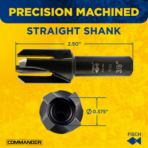 Pro Level Tapered Plug Cutter Drill Bit With A Badass Four Flute Design For Nail The Fit Wood Joinery And Clean Cabinetry Finishing Projects Done Right Furniture Build And Quick Cabinet Repair, showing dimensions and straight shank.