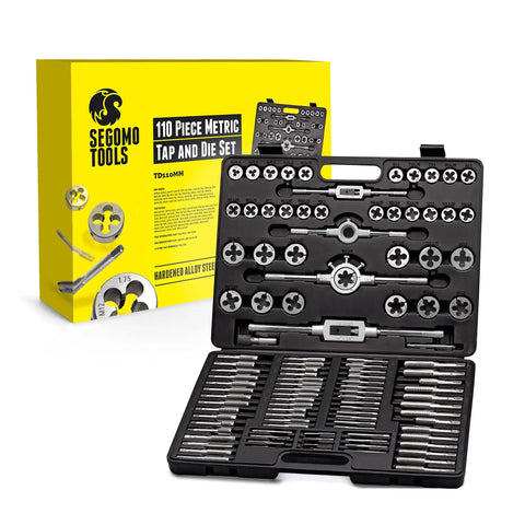 110 Piece Hardened Alloy Steel Metric Tap And Die Set With Storage Case For Pro Grade Precision Threading And Rethreading Of External And Internal Threads In Metalworking Projects