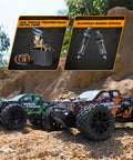 Two One Eighteen Scale RC Monster Truck 18859 Four By Four Off Road Waterproof Electric Cars with parts diagram