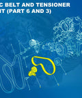 Diagram of Beefy AC Belt Tensioner Kit For GM Trucks And SUVs With V8 Engines 4.8L 5.3L 6.0L 6.2L Fits Silverado