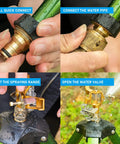 Installation steps for Heavy-Duty Impact Sprinkler On Tripod Base With Zinc Rotary Head For Lawn Yard And Garden, 360-Degree Coverage