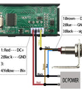 Wiring diagram for Go To RPM Tachometer Display Kit For Lathe And Conveyor Systems with circuit board and DC power connections