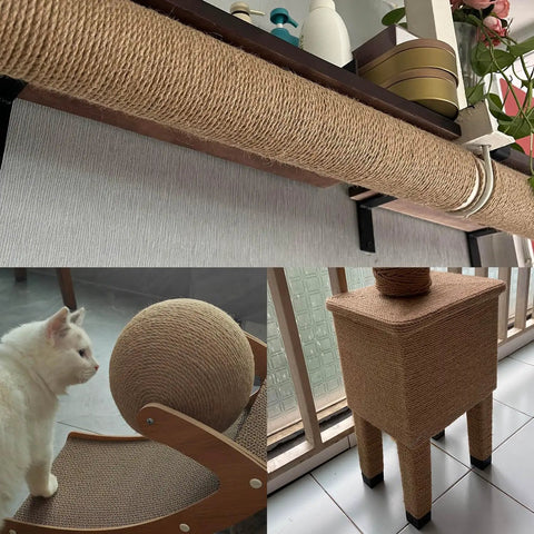 Thick 6mm Jute Rope For Floristry And DIY Crafts 328 Feet 100m 4 Ply Durable Twine For Gardening And Cat Scratching Posts