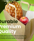 Heavy Duty Kraft Paper Grocery Bags With Handles Pack Of 100 Bulk 12 x 7 x 14 Inches Large Brown Shopping Bag with groceries
