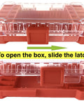 Plastic case for Five Piece Parabolic Flute Drill Bit Set, secure latch mechanism detailed, FTG USA storage solution