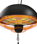 Infrared Hanging Patio Heater for Indoor Outdoor Use, Ceiling Mount, 3 Heat Settings 600W/900W/1500W, Easy Assembly