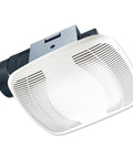Ceiling Mounted Bathroom Exhaust Fan 100 CFM With Snap In Install, Quiet 3.5 Sones, White Polymeric 10 By 10 Grill, Easy Install