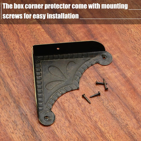 Skip The Repair Bills Heavy Duty Metal Box Corner Protectors Keeping Your Furniture Straight Up Safe, 1.5 Inch with screws