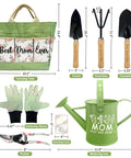 Best Mom Gift Set For Mothers Day From Daughters Floral Garden Tool Kit With Watering Can Hand Rake Trowel Durable Tote