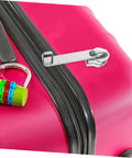 Close-up of a luggage zipper with a lock, featuring the 4 Pack Zipper Repair Kit For Luggage And Gear, Universal Zipper Pull Replacements.
