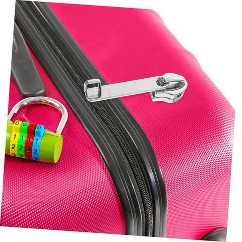 Close-up of a luggage zipper with a lock, featuring the 4 Pack Zipper Repair Kit For Luggage And Gear, Universal Zipper Pull Replacements.