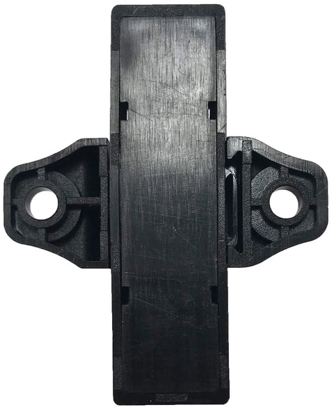 Heavy Duty Stackable Fuse Holder Panel And Distribution Block Compatible With Ato Atc And Min Atm Blade Fuses Featuring Hella Solid Plug And Play Wiring For Your Ride Or Rig In Black, top view of black plastic fuse holder.