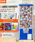 Heavy Duty Coin Operated Gumball Machine For Kids Stands Rock Solid At Twenty Five Inches With Clear Jar Holding Capsule Toys.