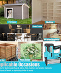 Image of No Nonsense Heavy Duty 20V Cordless Brad Nailer And Staple Gun 18 Gauge with pet house and various wood projects.