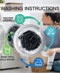 Washing instructions for Fire Retardant Blackout Curtains, machine washable cold water, do not bleach, low heat dry.