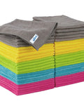 MR.SIGA microfiber cleaning cloths, assorted colors, 11.8 x 11.8 in, pack of 50