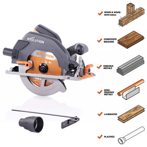 7-1/4 Inch Multi-Material Circular Saw With TCT Blade For Wood Steel And Nails, Ultra Precise Cuts To 0.5 Degrees, Smooth Finish, 100 Hour Motor Life, Built To Handle The Rough Stuff, Orange Body