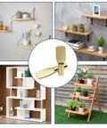 Heavy Duty Gold Plated Shelf Pegs 30 Piece Set 6mm Spoon Support Pins for Adjustable Cabinets Display Racks in use with shelves.