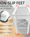 Six Step Ladder With Wide Pedal For Reaching 12 Foot Ceilings, Tall Step Stool For Ceiling Fans And Closet Organization, No Slip Treads, Heavy Duty Home Maintenance Ladder on cement, wood, and marble floors