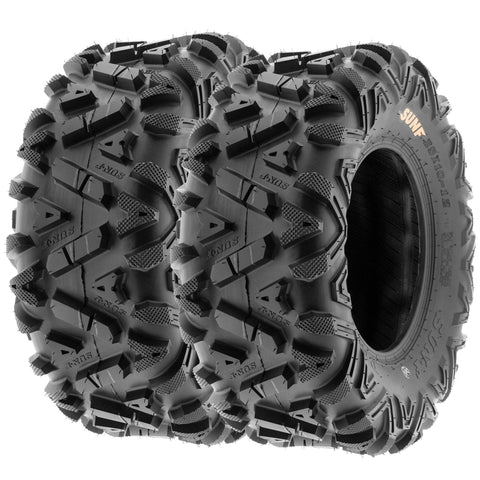 All Terrain UTV Tire Set 27x9-12 Front And 27x11-12 Rear Tubeless 6 Ply A033 Durable ATV Tires For Mud Sand And Rocks Set Of Four