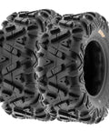 Set Of 2 All Terrain ATV UTV Tires 25x10-12 6 Ply Tubeless With Power I Grippy Directional Knobby Tread For Desert Mud Dirt And Rock Trails Off Road Ready Great Traction And Durability