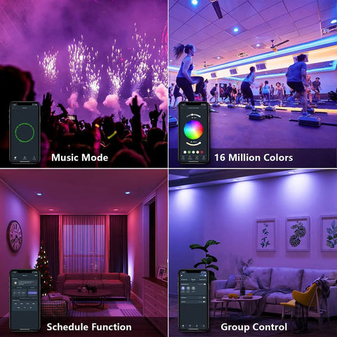Candelabra E12 LED Smart Bulbs 2 4G WiFi RGB Color Changing Lights Works With Alexa Google Home Music Sync features and settings