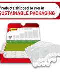 Open box of Damage-Free Picture Hanging Strips Set With 64 Strips For Large 15Lb, Medium 10Lb And Small 5Lb Frames; sustainable packaging